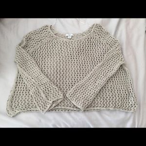 Cropped open knit sweater